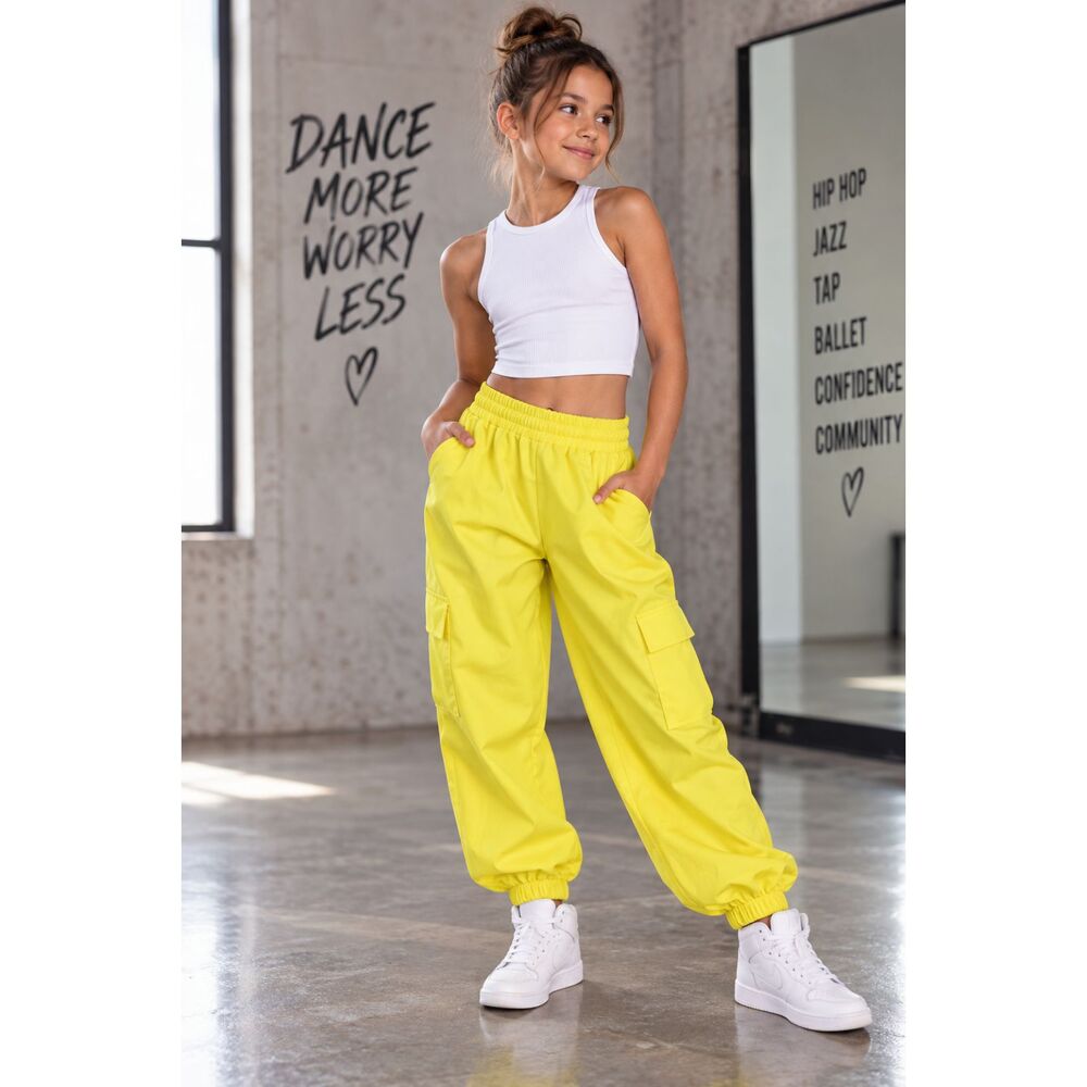 Weissman Mixify Canary Parachute Pants Youth 10/12 Hip Hop Dance NWT